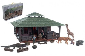 Zvířátka sada velká ZOO s doplňky plast v krabici 60x41x13,5cm