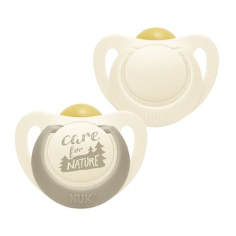 NUK For Nature dudlík 6-18 m béžová 2 ks