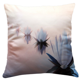 Polštář LEKNÍNY MyBestHome 40x40cm fototisk 3D motiv bílá