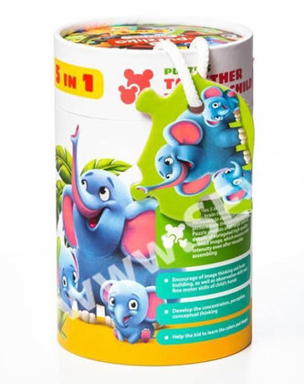 Puzzlika 13098 Zvířata s mláďaty 5 v 1 - puzzle 5 obrázků 33 dílků