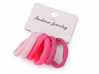 Sada gumiček do vlasů s lurexem růžová 6 ks