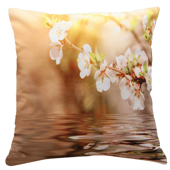 Polštář ROZKVETLÁ VĚTVIČKA MyBestHome 40x40cm fototisk 3D motiv kvetoucí větvičky