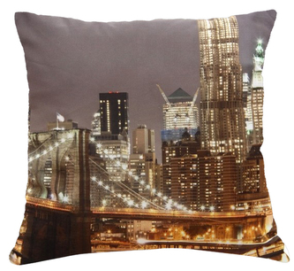 Polštář BROOKLYN BRIDGE MyBestHome 40x40cm fototisk 3D motiv newyorského mostu
