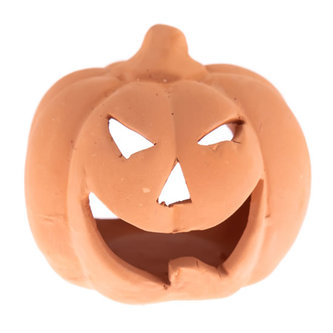 Keramický svícen - dýně - natur