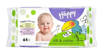 Bella Baby Happy vlhčené ubrousky Hedvábí & Bavlna MEGA PACK 4 x 64 ks