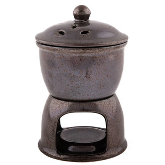 Keramická aromalampa tmavá s pokličkou