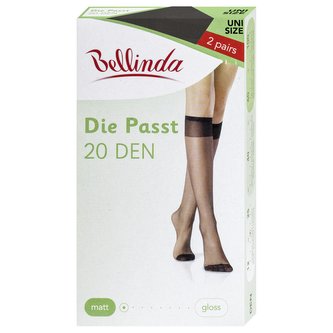 Bellinda punčochové podkolenky DIE PASST KNEE-HIGHS 20 DEN, univerzální velikost černé 2 páry