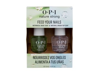 OPI Nature Strong podkladový lak na nehty Nature Strong Botanical Base Coat 15 ml + vrchní lak na nehty Nature Strong Natural Origin Top Coat 15 ml