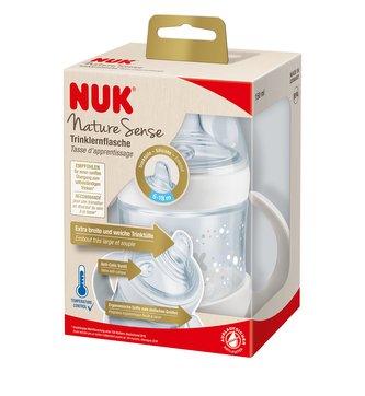 NUK lahvička na učení s kontrolou teploty bílá 150 ml
