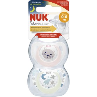 NUK STAR dudlík Den & Noc 0-6 m 2 ks