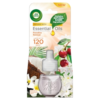 Air Wick Essential Oils tekutá náplň do elektrického přístroje rajská zahrada 19 ml