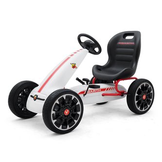 Dětská šlapací motokára Go-kart Milly Mally Abarth bílá Dětská šlapací motokára Go-kart Milly Mally Abarth bílá
