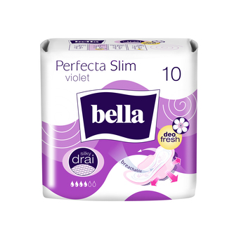 Bella Perfecta Slim Violet dámské hygienické vložky s křidélky 10 ks