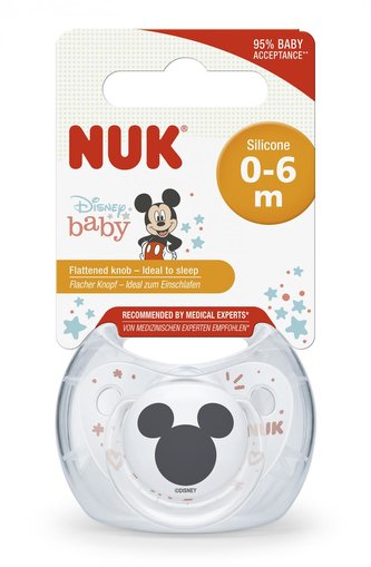 NUK DISNEY MICKEY dudlik 0-6 m bílá 1 ks