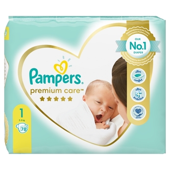 Pampers Premium Care plenky 1 (2 - 5 kg) 78 ks
