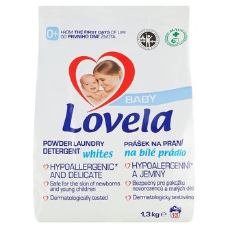 Lovela Baby prací prášek na bílé prádlo, 13 praní 1,3 Kg