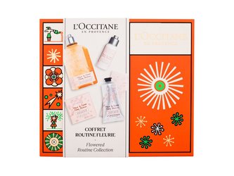 L'Occitane Flowered sprchový gel Cherry Blossom Shower Gel 250 ml + tělové mléko Cherry Blossom Shimmering Lotion 75 ml + krém na ruce Cherry Blossom Hand Cream 75 ml + tuhé mýdlo Cherry Blossom Perfumed Soap 50 g