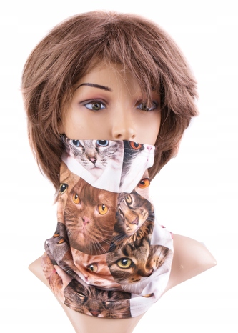 Multifunkční stylový šál - komín 137 - 31x26 cm, KOČKY KAM SE PODÍVÁŠ, Mybesthome