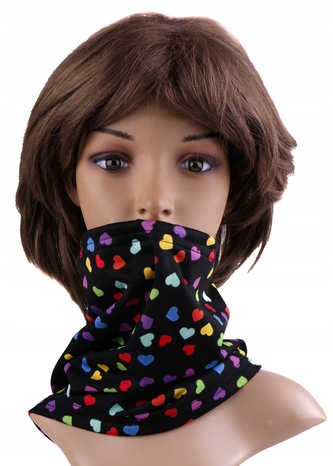 Multifunkční stylový šál - komín 130 - 31x26 cm, HEARTS, Mybesthome