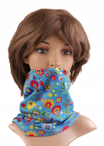 Multifunkční stylový šál - komín 101 - 31x26 cm, FOLK BLU, Mybesthome