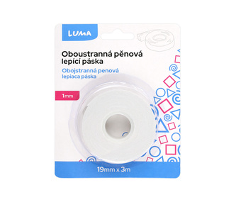 Lepící páska oboustranná montážní 19mm x 3m LUMA