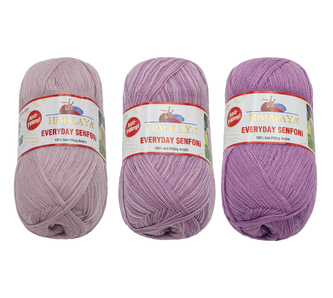 Příze HiMALAYA EVERYDAY SENFONi - fialová - různé odstíny - 100g / 196 m - balení 3 x 100g