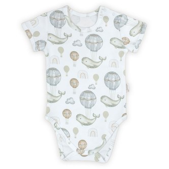 Kojenecké bavlněné body s krátkým rukávem Nicol Miki - velikost 74 (6-9m)