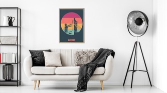 Obraz v rámu Vintage Tower Bridge různé rozměry hliníkový rám černá