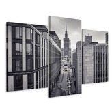 Vícedílné plátno Černobílé Panorama Centra Varšavy