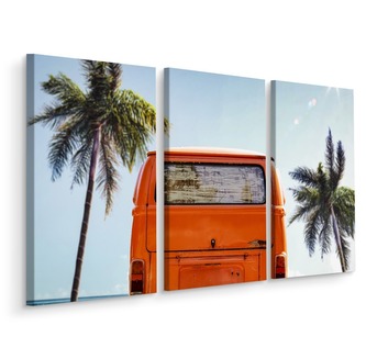 Vícedílné plátno Retro Auto Mezi Palmami