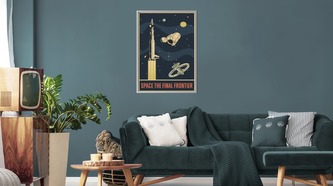 Obraz v rámu Sonda Vesmírných Lodí Ve Stylu Vintage různé rozměry hliníkový rám černá