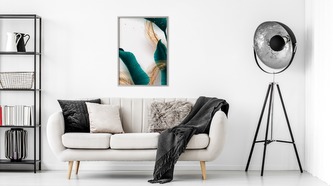 Obraz v rámu Abstraktní Exotické Listy různé rozměry hliníkový rám stříbrná