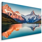 Plátno Jezero Ve Švýcarských Alpách