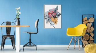 Obraz v rámu Kytice Z Tropických Listů různé rozměry hliníkový rám černá