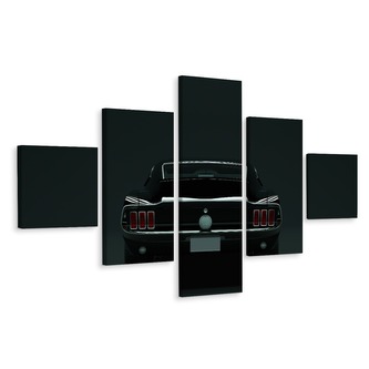 Vícedílné plátno Vintage Černé Sportovní Auto