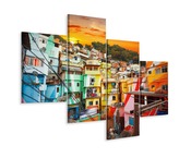 Vícedílné plátno Centrum Města Rio De Janeiro A Barevná Favela
