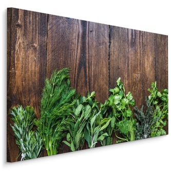 Plátno Čerstvé Bylinky Na Dřevě