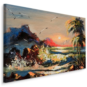 Plátno Malovaná Krajina Se Západem Slunce