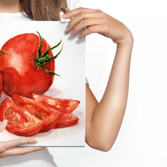 Plátno Rajčata Malovaná Akvarelem