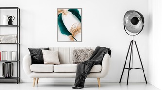 Obraz v rámu Abstraktní Palmové Listy různé rozměry hliníkový rám stříbrná