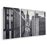 Vícedílné plátno Černobílé Panorama Centra Varšavy