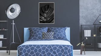 Obraz v rámu Černý List Monstery různé rozměry hliníkový rám stříbrná