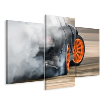 Vícedílné plátno Unášené Auto V Oblaku Kouře