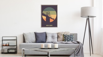 Obraz v rámu Vintage Brooklyn Bridge různé rozměry hliníkový rám černá