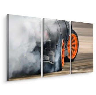 Vícedílné plátno Unášené Auto V Oblaku Kouře