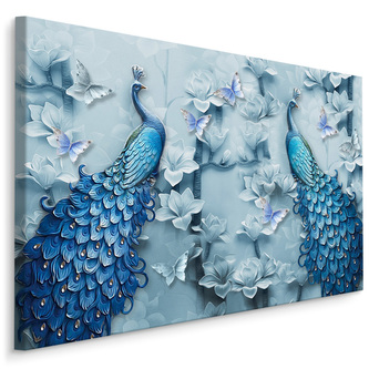 Plátno Barevní Pávi - 3D Efekt