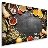 Plátno Stůl S Bylinkami A Kořením