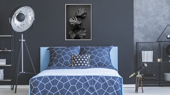 Obraz v rámu Lesklé Tmavé Listy různé rozměry hliníkový rám stříbrná