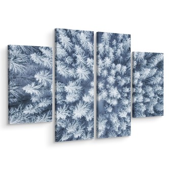 Vícedílné plátno Letecký Pohled Na Zimní Les