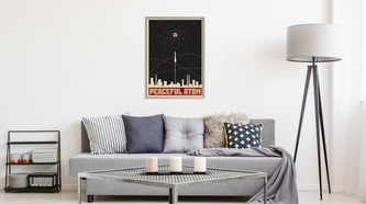 Obraz v rámu Kosmos A Retro Nápisy různé rozměry hliníkový rám černá